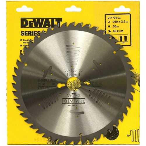 Dewalt dt1736 series 60 260mm circular saw blade 260 x 30 48t atb pos 10° for sale