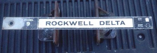Rockwell Delta Model 9 Horizontal Bandsaw And Blade Speed Metal Nameplate