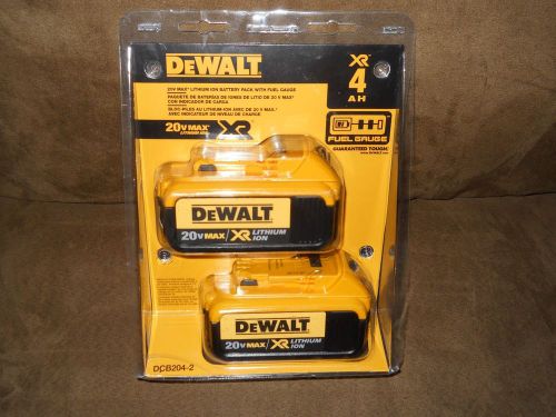 DEWALT DCB204-2 20V MAX XR Lithium-Ion 4 Ah Battery Tool Pack - 2 Pack
