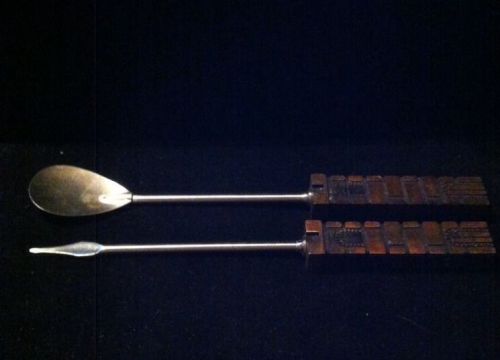 Bartender ice pick &amp; drink mixing spoon brick handles for sale