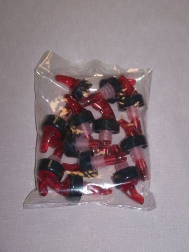 - NEW - 12 PACK of Measured Liquor/Bottle Pourers 1 oz. Red