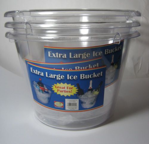 Party essentials high quality plastic extra-large ice bucket n12321 lot of 3 nib for sale