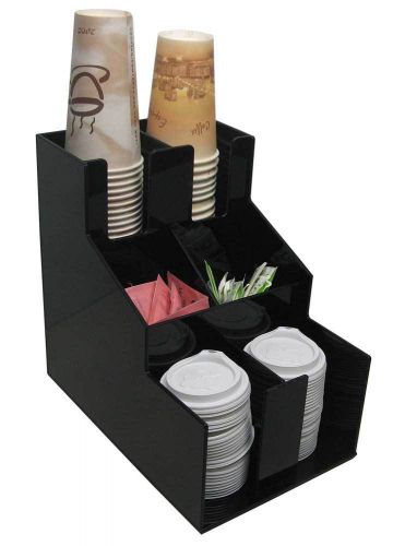 cup and lid dispenser condiment caddy holder ocs beverage organizer tea sugar