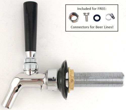 Perlick 525pc chrome faucet + 4&#034; shank + tap handle kit - kegerator draft beer for sale