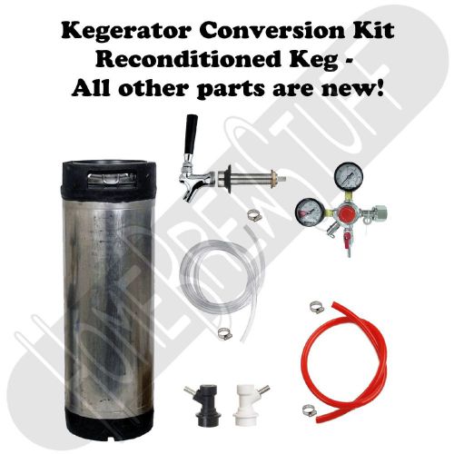 1 Ball Lock Keg Homebrew Draft Beer Kegerator Conversion Kit Tap &amp; Regulator