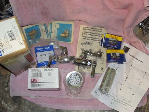 CHICAGO SINK FAUCET HOT &amp; COLD 445-LESSSPTCP W/EXTRAS CHROME LESS 620-SHOWERHEAD