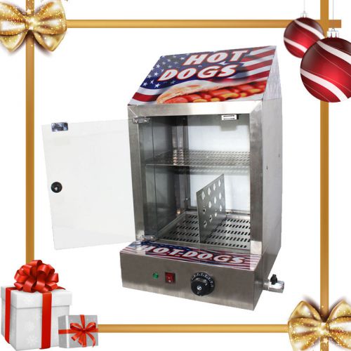 Christmas Gift Stainless Hot Dog Food Warmer 110V Commercial Steel Cabinet
