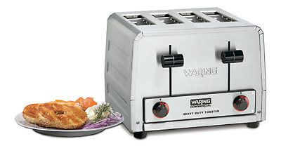 Waring Commercial WCT825B Heavy Duty Stainless Steel 208-V 4 Slot Bagel Toaster