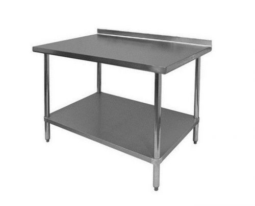 Heavy Duty Work Prep Table with 1.5&#034; Backsplash 24&#034;x 7&#039; Stainless Steel