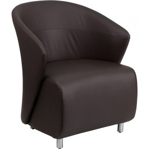 Flash furniture zb-2-gg dark brown leather reception chair for sale