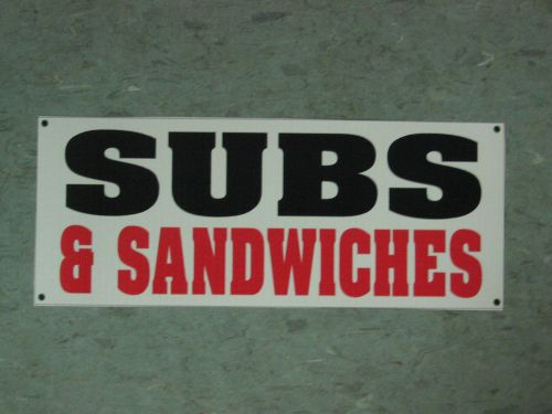 SUBS &amp; SANDWICHES BANNER Sign NEW for Shop Delivery Restaurant Stand or Cart