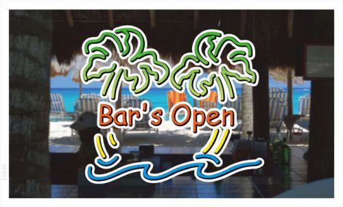 Bb814 bar is open plam tree banner shop sign for sale