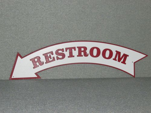 Large 23&#034; Old Fashioned Vintage Style Restroom Left Pointing Arrow Wall Sign