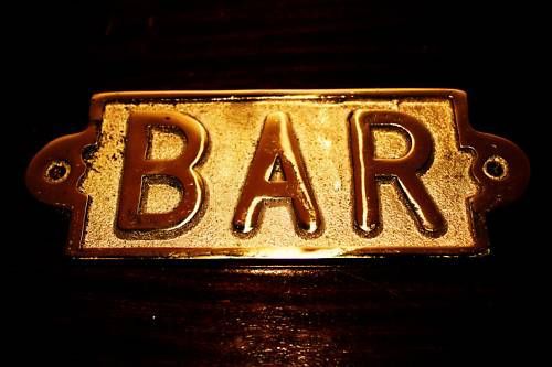 Bar - Traditional Irish Brass Pub Plaque Sign