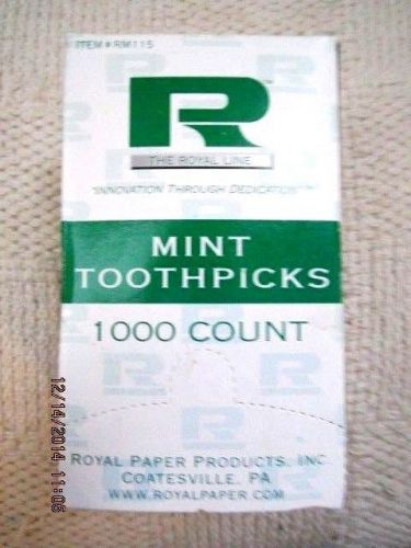 &#034;1000 ROUND TOOTHPICKS&#034; MINT FLAVORED EACH INDIVIDUALLY WRAPPED