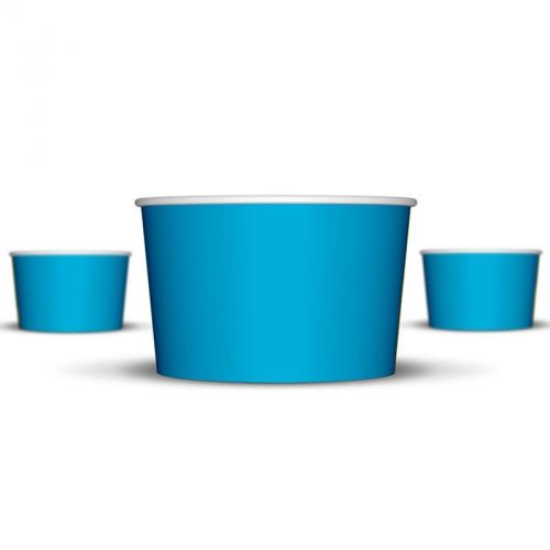 20 oz blue paper ice cream cups - 600 / case for sale