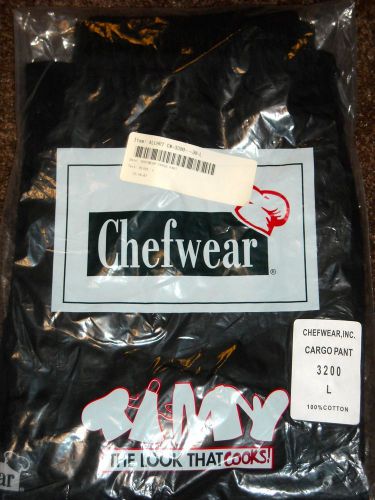 Chef Wear Black Cargo Pants #3200 Size L New in Package