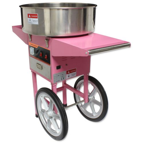 PINK COMMERCIAL Electric 1050W Cotton Candy Floss Machine Maker Cart