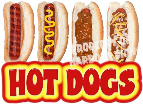 Hot Dogs Decal 36&#034; Chili Dog Concession Cart Food Truck Cart Vinyl Menu Sticker