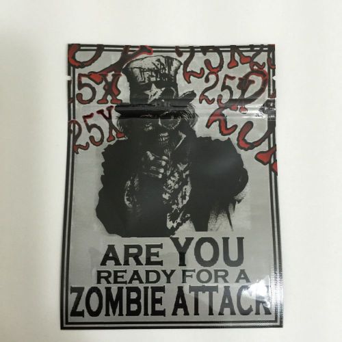 100 Zombie Attack  EMPTY** mylar ziplock bags (good for crafts incense jewelry)