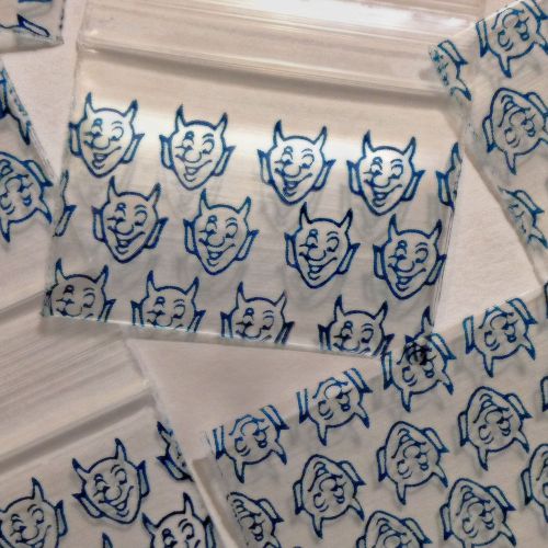 12510 Apple Mini Baggies Ziplock 100 Blue Devil Reclosable Design Print Bags