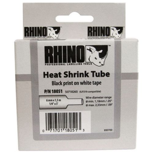 RHINO 18053 Heat shrink Tube for RhinoPro Tape - Length: 5&#039;, Width: 3/8&#034;, Color: