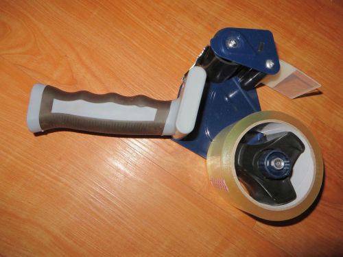 New! 2 inch packing tape gun dispenser + 1 new roll of clear tape (heavy duty) for sale