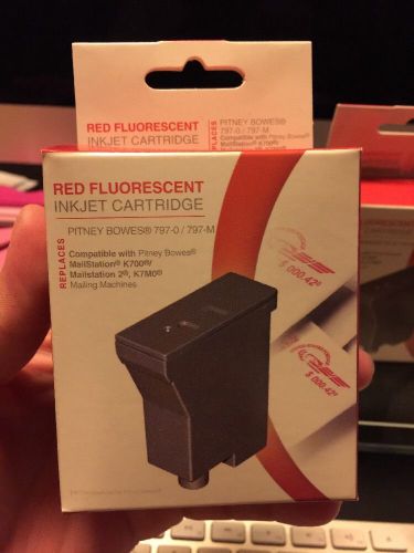 Pitney bowes mailstation k700 red fluorescent inkjet cartridge for sale