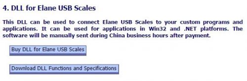 DLL for Elane USB Scales and Load Cell Kits