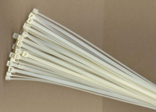 100 7&#034; Long 50# NATURAL WHITE Nylon Cable Ties Zip Ties Ty Wraps MADE IN USA