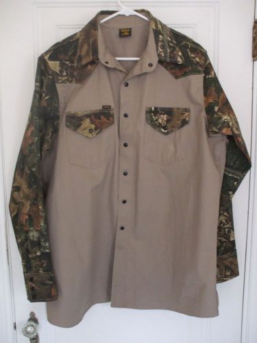 Lapco Mens Shirt Long Sleeve Khaki Camouflage XL Welding