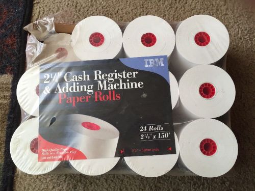 Pack Of 23 IBM Cash Register &amp; Adding Machine Paper Rolls 2.25&#034; X 150&#039;