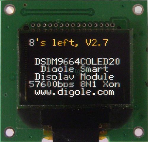 0.96&#034; 96x64 digole smart display module bootloader+graphic api 65k color oled for sale