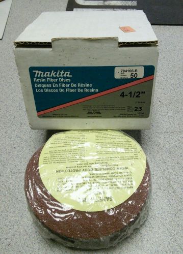 Makita 25 grit 4-1/2 inch resin fiber disks.