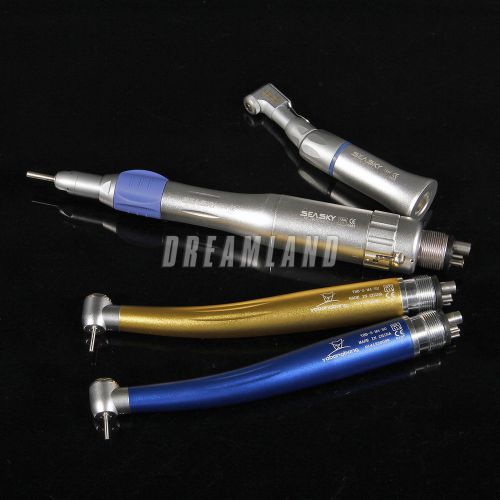 2pc dental nsk type high speed push button handpiece +low contra angle air motor for sale