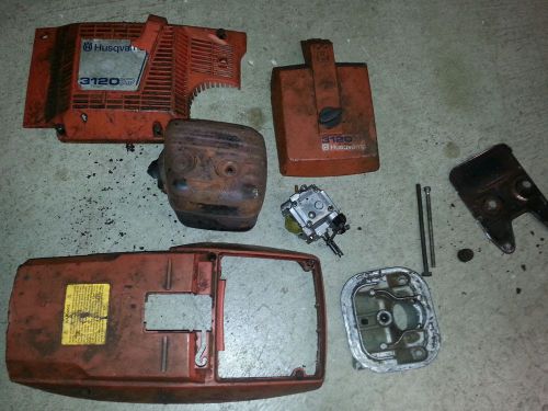 Husqvarna 3120 xp 3120xp chainsaw used muffler recoil filter cover for sale