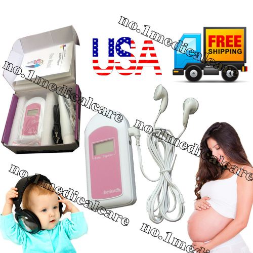 Ce&amp;fda handheld pocket fetal doppler, baby heart monitor+ free gel [us stock] for sale