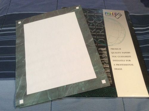 NEW PaperDirect 8.5&#034;x11&#034; Letterhead Paper Green Marble  Border 100 ct.