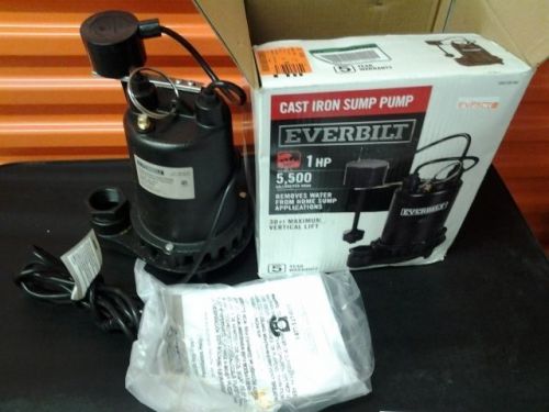 EverBilt PSSP10001VD Cast Iron 1 HP Professional Sump Pump 5500 Gal Per Hr