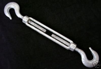 1/4&#034; x 4&#034; TURNBUCKLE  -  HOOK/HOOK  -  FORGED / HOT DIPPED GALVANIZED - 20 PACK