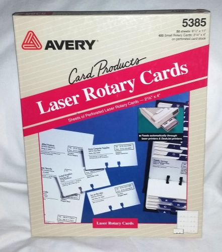 Avery Small Rotary cards 5385 ~50 SHEETS ~ 400 Total Measures 2 1/6&#034; X 4&#034;