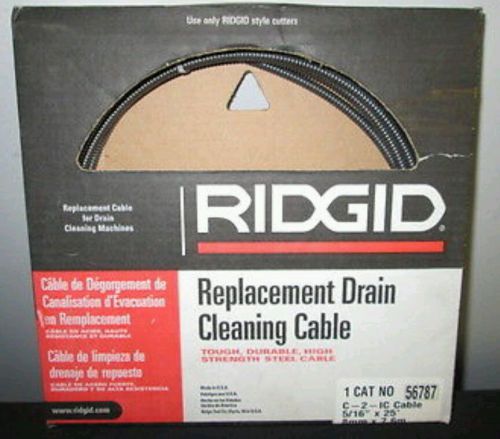Ridgid 56787 5/16&#034;x25&#039; c-2-ic replacement drain cleaning cable nib for sale