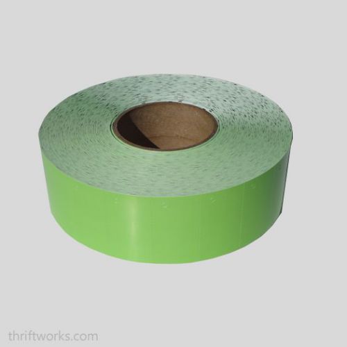 6 Rolls of 3,000 GREEN Thermal Transfer Hang Tags 2.25&#034; x 1.25&#034; with 3&#034; Core