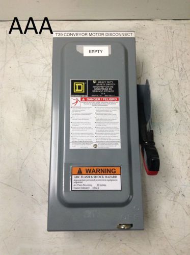 Square d heavy duty safety disconnect switch 30 amp 600 vac h361 fusible for sale