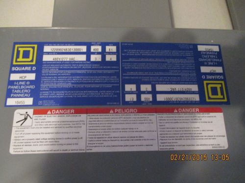 HCP14504 Square D 400A 400 Amp MLO 3-Phase 3-Wire I-line Panel Panelboard Intror