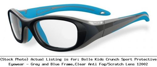 Bolle kids crunch sport protective eyewear - grey and blue frame,clear : 12002 for sale