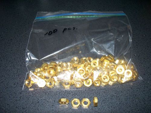 Brass Hex Jam Nut  1/4-20 Qty 100 1/4&#034;