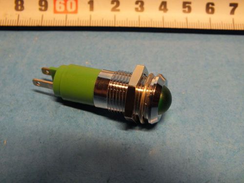 RS,  250-9751,  14,5mm green LED satin chrome lamps, 24-36Vdc, 1 pcs, new