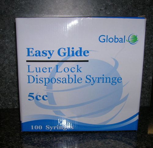 5cc luer lock syringes 5ml sterile box of 50 new!! syringe only no needle for sale