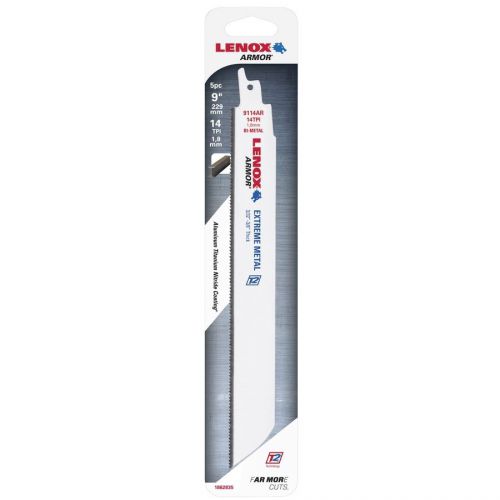 Lenox  9&#034; 18 TPI 9118AR Bi-Metal Extreme Metal Reciprocating Blades (Pack of 5)